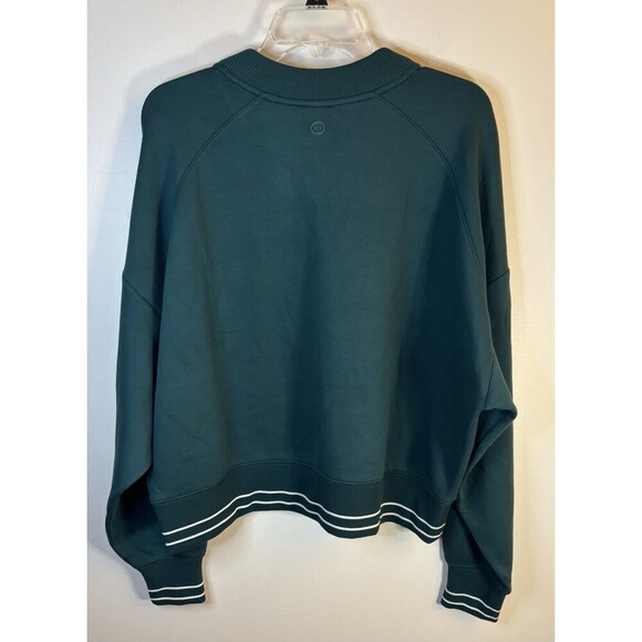 CALIA Scuba Pique Crew Sweatshirt Women Large Sea Green Athleisure Soft Pullover - Picture 4 of 12